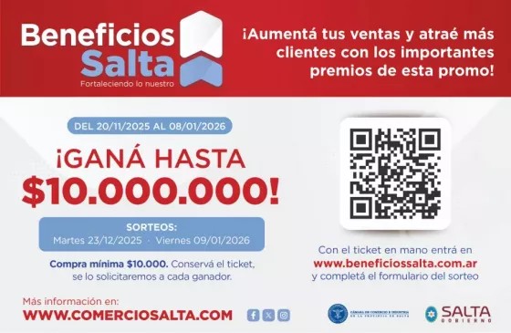 Compras en Salta y premios millonarios: Cientos de comercios se sumaron a “Beneficios Salta”