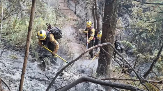Brigadistas salteños, clave en la etapa de control del incendio en Los Alerces