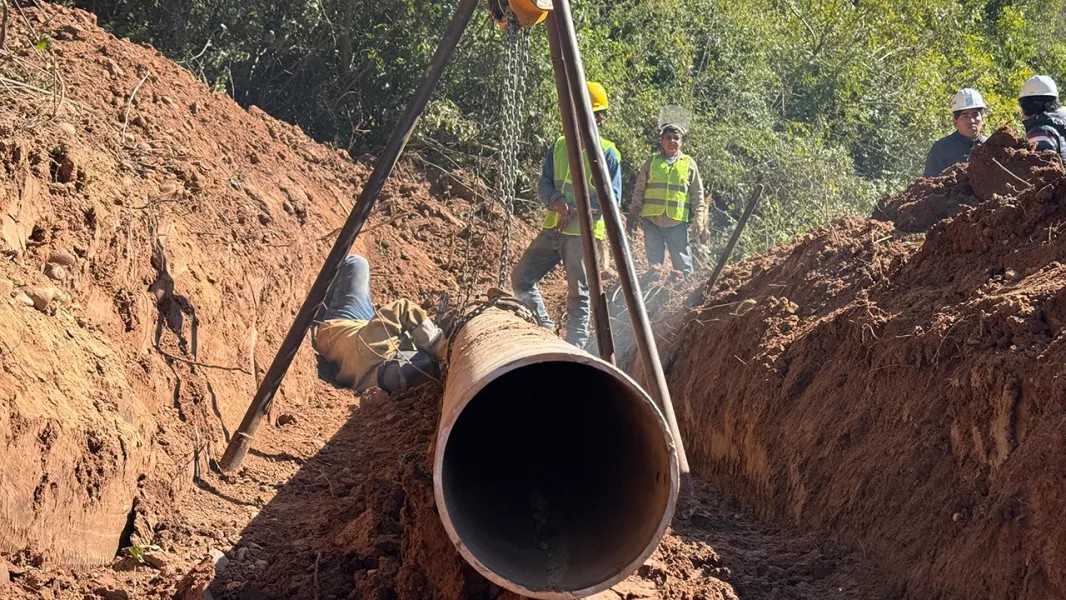 Avanza la renovación de 16 kilómetros de cañerías en el acueducto El Aguay