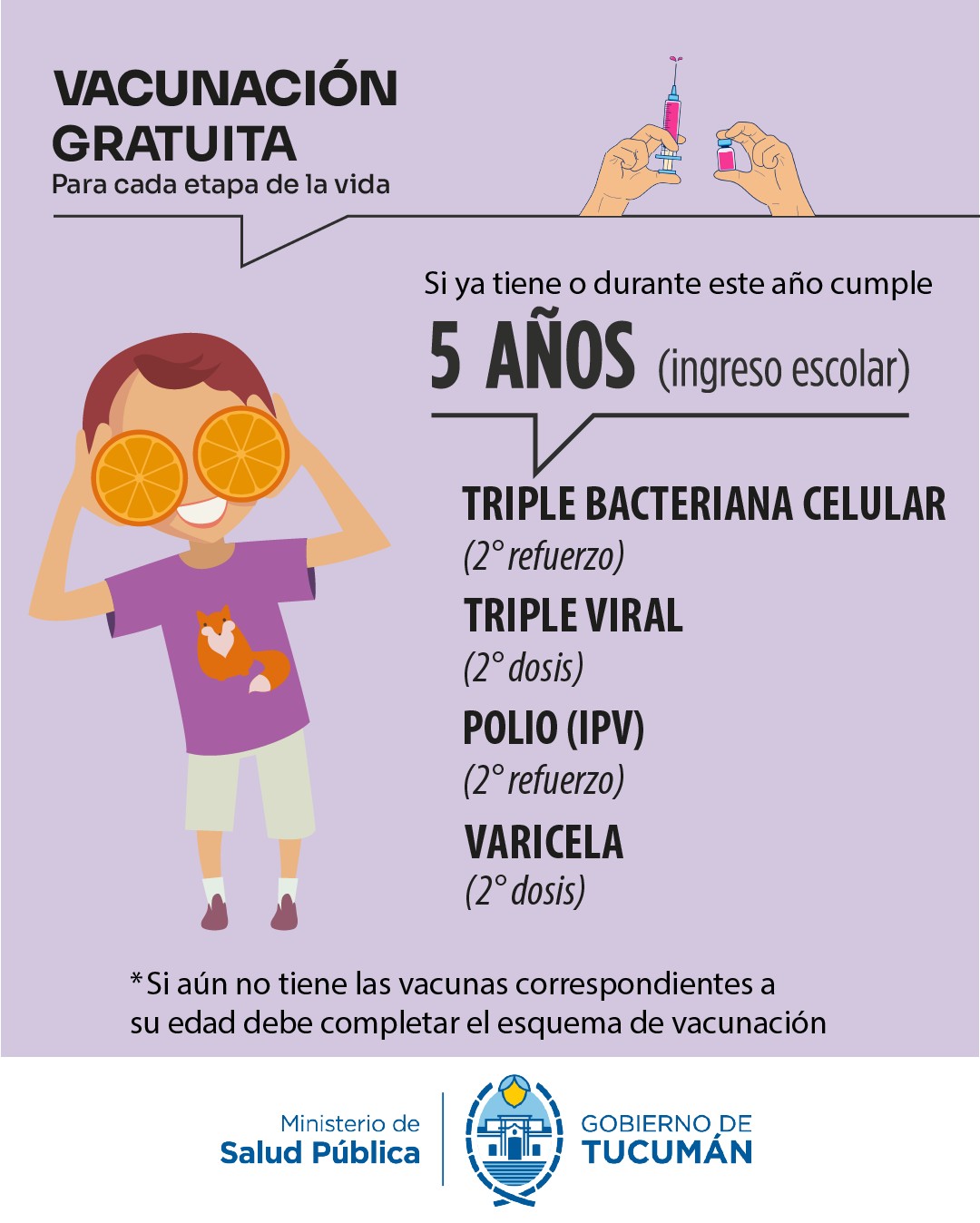 Ingreso escolar: qué vacunas deben tener los niños de 5 años