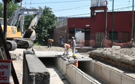 San Martín y Olavarría: Avanza una obra clave contra las lluvias, ya tiene un 80% de progreso